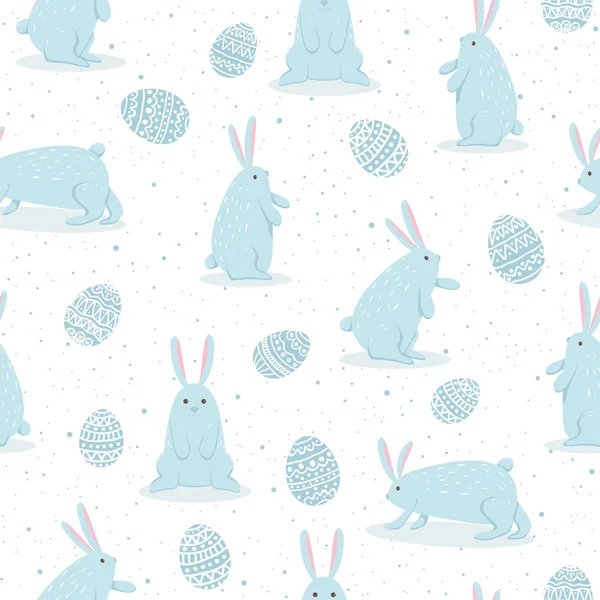 Easter Wrapping Paper Bunny Rabbits Ribbon Stock Vector (Royalty