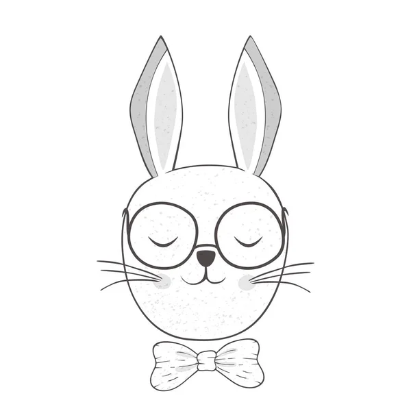 Tête de lapin avec lunettes — Image vectorielle