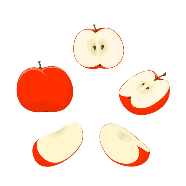Uppsättning av äpplen — Stock vektor