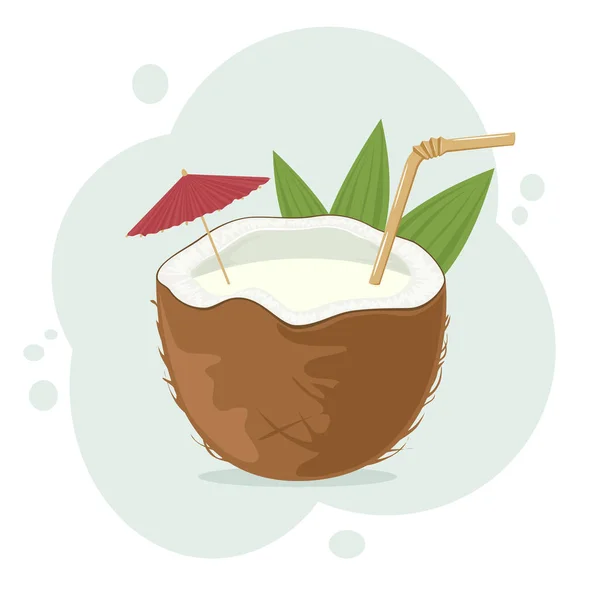 Coconut Cocktail — Stock Vector