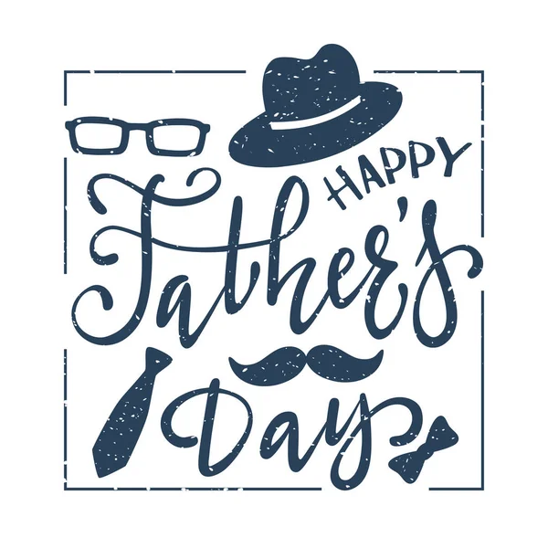 Belettering Happy Fathers Day op witte achtergrond — Stockvector