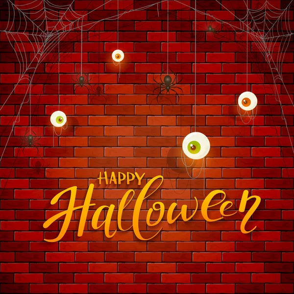 Halloween Hintergrund mit Augen und Spinnen — Stockvektor