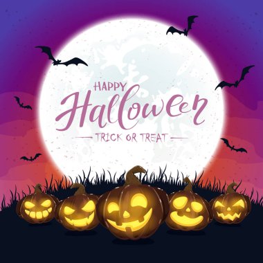 Kabakve Ay ile Mor Cadılar Bayramı Arka Plan