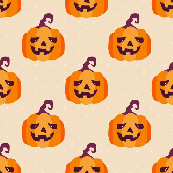 Sfondo senza soluzione di continuità Halloween con zucche — Vettoriale Stock