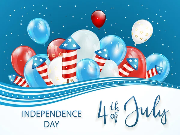 Independence Day Background Text 4Th July Blue Background Independence Day — Stock Vector