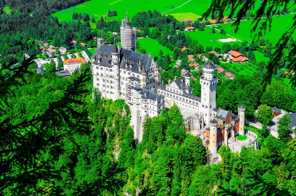 Kastil Hohenschwangau di Pegunungan Alpen Bavaria, Jerman — Stok Foto