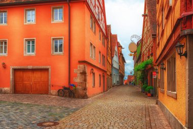 Rothenburg ob der Tauber, Almanya 'da Nuremberg yakınlarında eski bir ortaçağ kasabası.