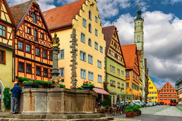 Rothenburg ob der Tauber, старовинне середньовічне місто в Німеччині поблизу Нюрнберга — стокове фото