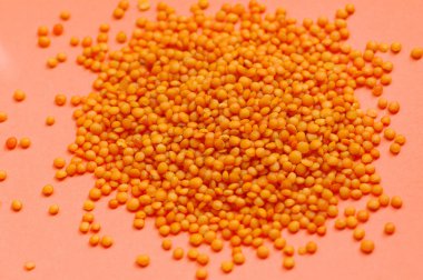 Kırmızı mercimek. Organik ürün. Vejetaryen yiyecekler