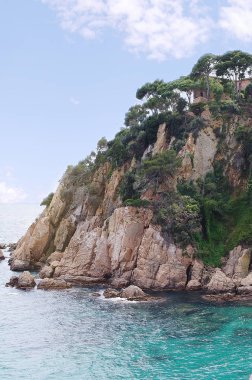 Botanik Bahçesi Marimurtra yaz içinde gelen şeridinin görünüm. Blanes, Costa Brava, İspanya