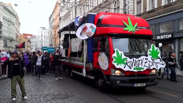 Demonstratie Voor Legalisering Van Marihuana Maart Van Miljoenen Voor Marihuana — Stockvideo