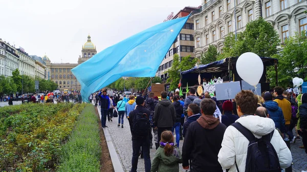Manifestação pela legalização da maconha, marcha de milhões para a maconha em Praga 2019 — Fotografia de Stock