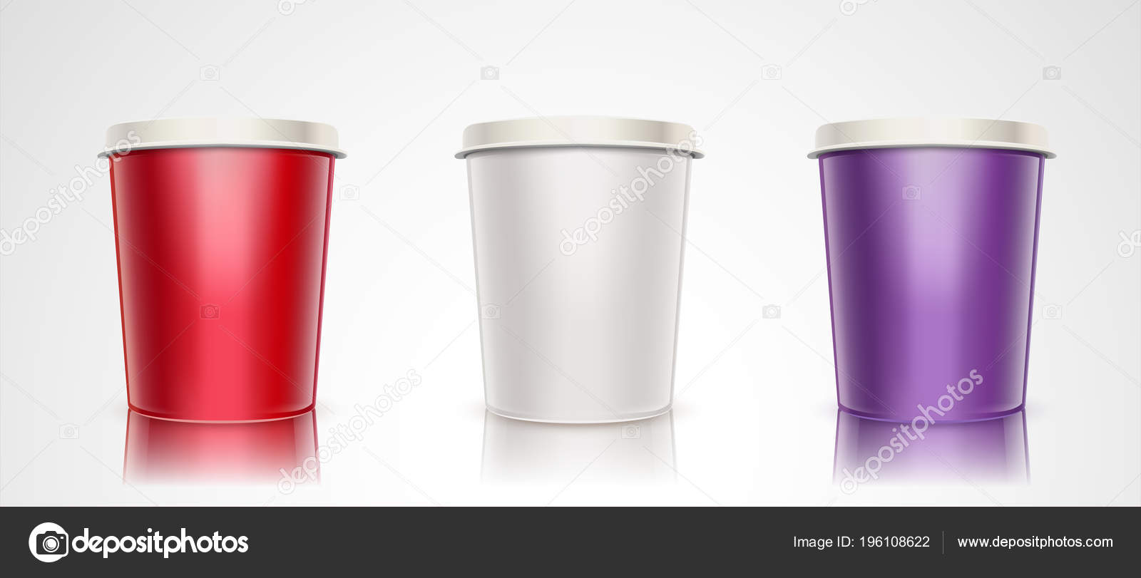 Download Yogurt Ice Cream Container Set Paper Cup Mockup Illustration Vector Image By C Kchungtw Vector Stock 196108622