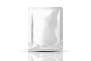 Yüz maskesi paket tasarımı beyaz arka plan üzerinde 3d resimde