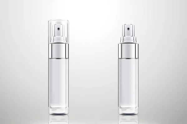 Cosmetic Spray Bottles Set Illustration Light Grey Background — Stock Vector