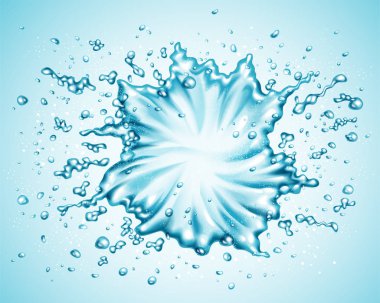 İçecek veya 3d resimde mavi tonu suda sıçraması