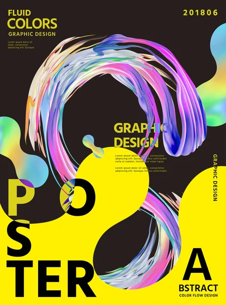 Design Cartaz Cores Fluidas Abstratas Com Forma Líquida Ondulada Fundo —  Vetores de Stock