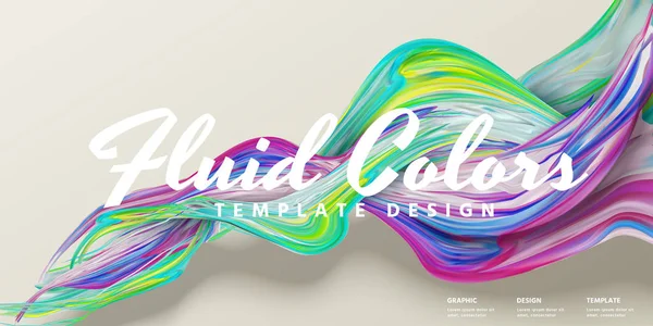 Diseño Banner Colores Fluidos Abstractos Ilustración — Vector de stock