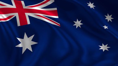 3d render havada sallayarak Avustralya bayrağı