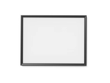 3d render duvarda asılı boş kopya alanı ile siyah fotoğraf çerçevesi