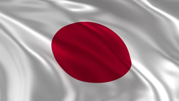 Ιαπωνία Σημαία Που Κυματίζει Στον Αέρα Rendering — Φωτογραφία Αρχείου