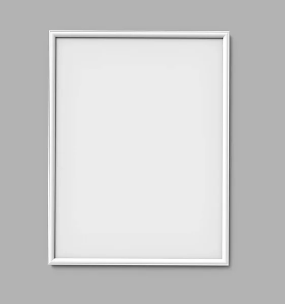 Weißer Fotorahmen Mit Leerem Kopierraum Grauer Wand Rendering — Stockfoto