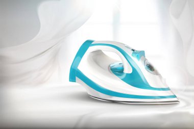 Demir ve 3d çizimde, rahat beyaz iç sahne şifon Tekstil