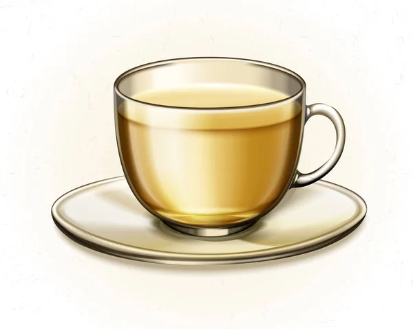 Tea Üveg Kupa Ábrán Látható Fehér Alapon — Stock Vector