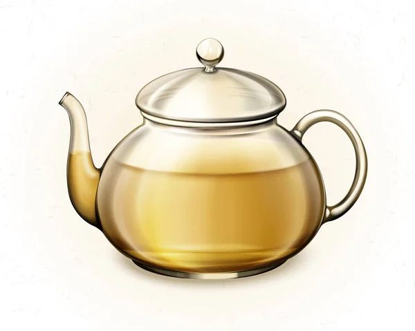 Чай Скляній Чашці Ілюстрації Білому Тлі — стоковий вектор