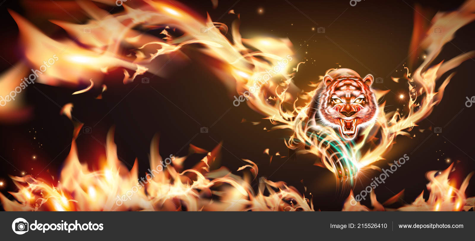 Vicious Tiger Burning Flame Illustration Stock Vector by ©kchungtw ...