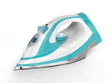 Beyaz ve mavi elektrik demir 3d render içinde