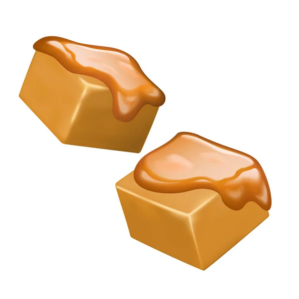 Dulces Deliciosos Caramelos Sobre Fondo Blanco Ilustración — Vector de stock