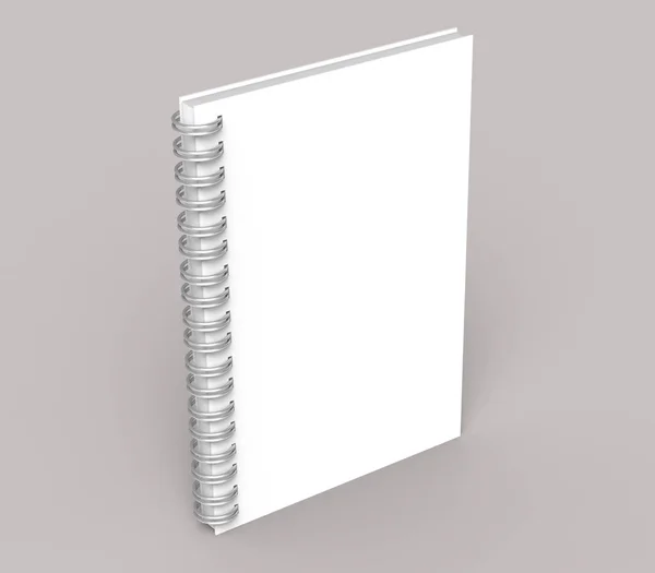 Blank Notebook Mockup Pale Pinkish Gray Background Rendering Stand Book — Stock Photo, Image