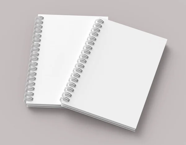 Set Libri Copertina Rigida Bianchi Sfondo Grigio Rosato Pallido Rendering — Foto Stock