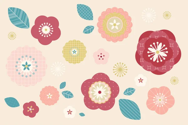 Schönes Blumenmuster Pastellfarbe Für Designzwecke — Stockvektor