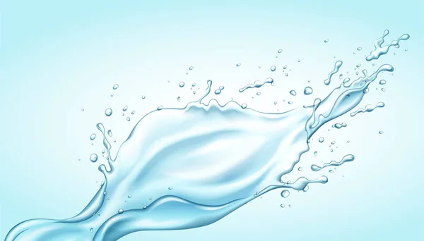 Splashing Clear Water Illustration Light Blue Background Design Uses — Stock Vector