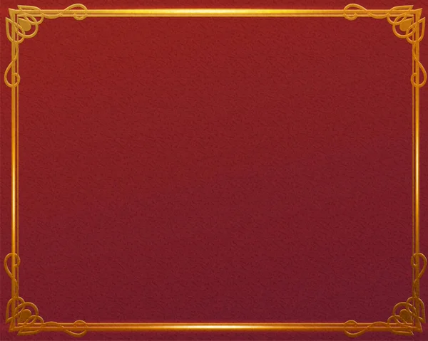 Традиционный Красный Фон Блестящей Золотой Рамкой — стоковый вектор