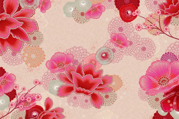 Elegantes Florales Hintergrunddesign Fluoreszierendem Rosa — Stockvektor
