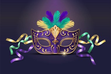 Maskeli balo dekoratif mor maskesi 3d resimde