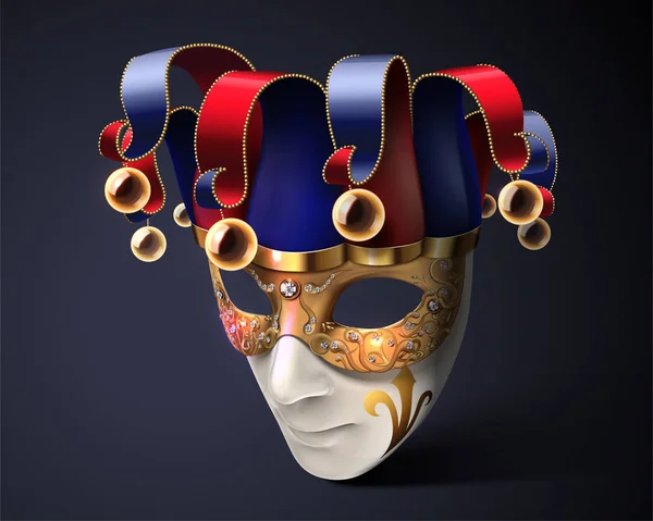 Clown Maschera Design Carnevale Illustrazione — Vettoriale Stock