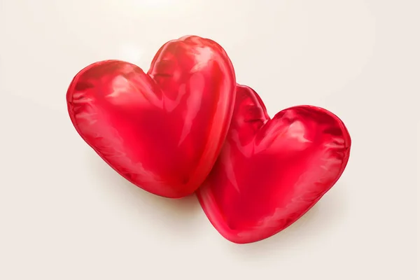 Red Heart Shaped Balloons Illustration — Stock Vector