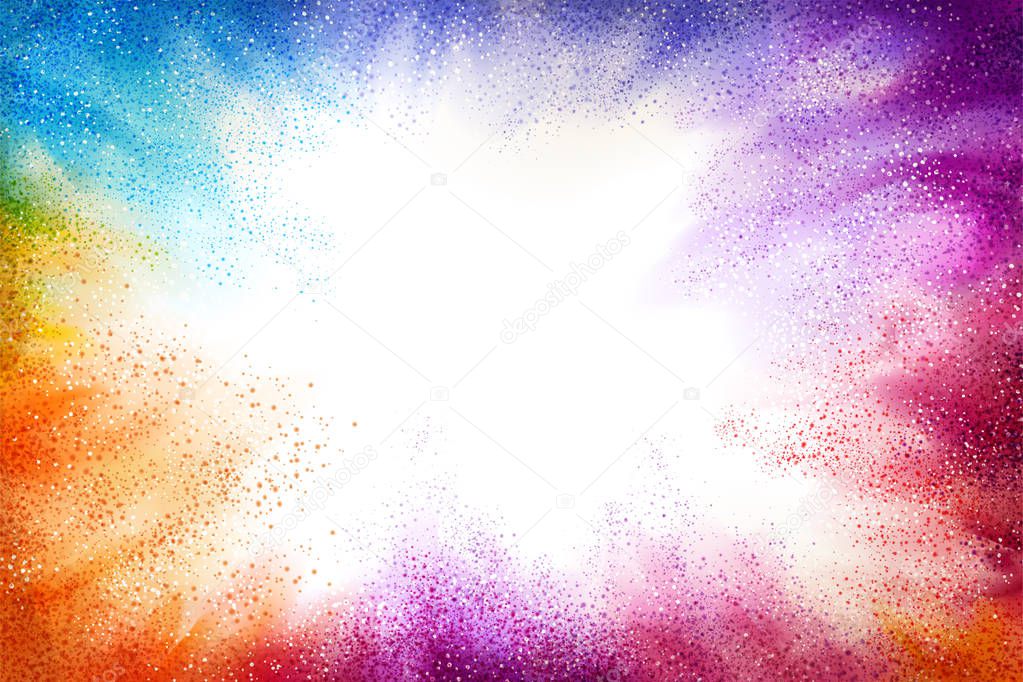 Exploding colorful powder background for design uses