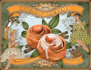 Cinnamon roll ads clipart