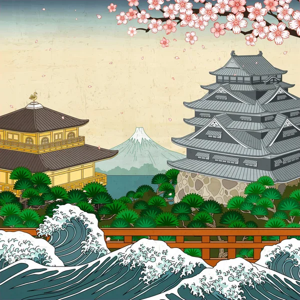 Історичні пам'ятки Японії — стоковий вектор