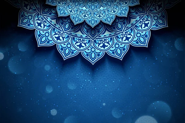Fond fleur arabesque bleu — Image vectorielle