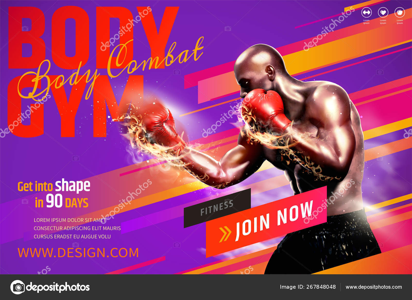 Professional boxing gym class Stock Vector by ©kchungtw 267848048