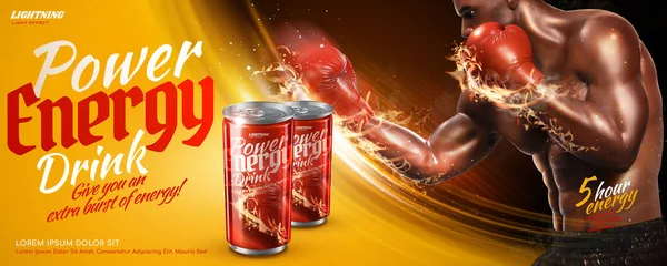 Power Energy drink annonser — Stock vektor