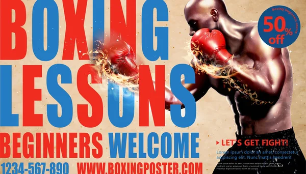 拳击课程海报 — 图库矢量图片