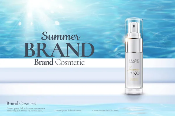 Cosmetic spray bottle ads — Stock Vector