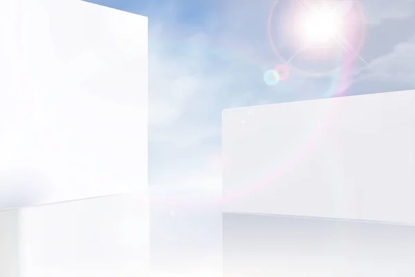 Mur blanc moderne et ciel bleu — Image vectorielle